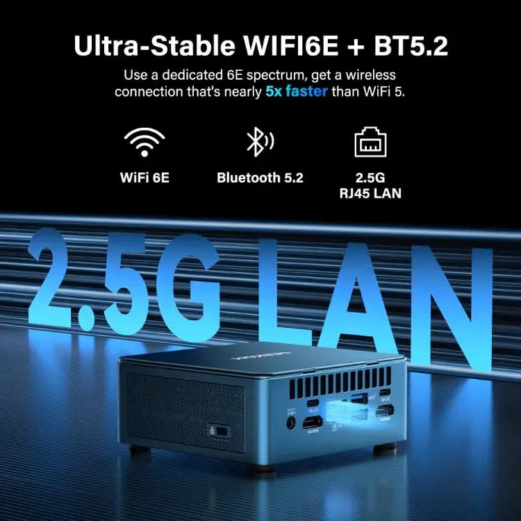 GEEKOM IT112 Mini PC with ultra-stable WiFi 6E and Bluetooth 5.2