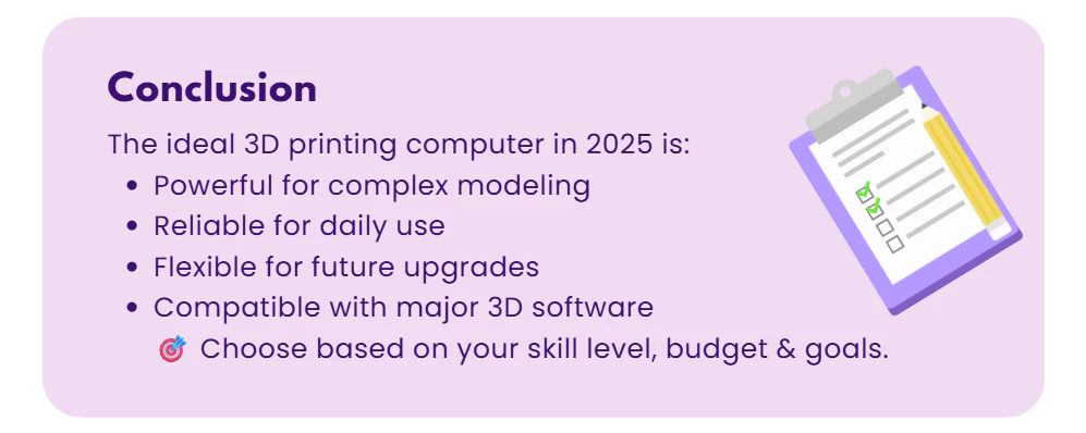 ideal 3D printing computer in 2025