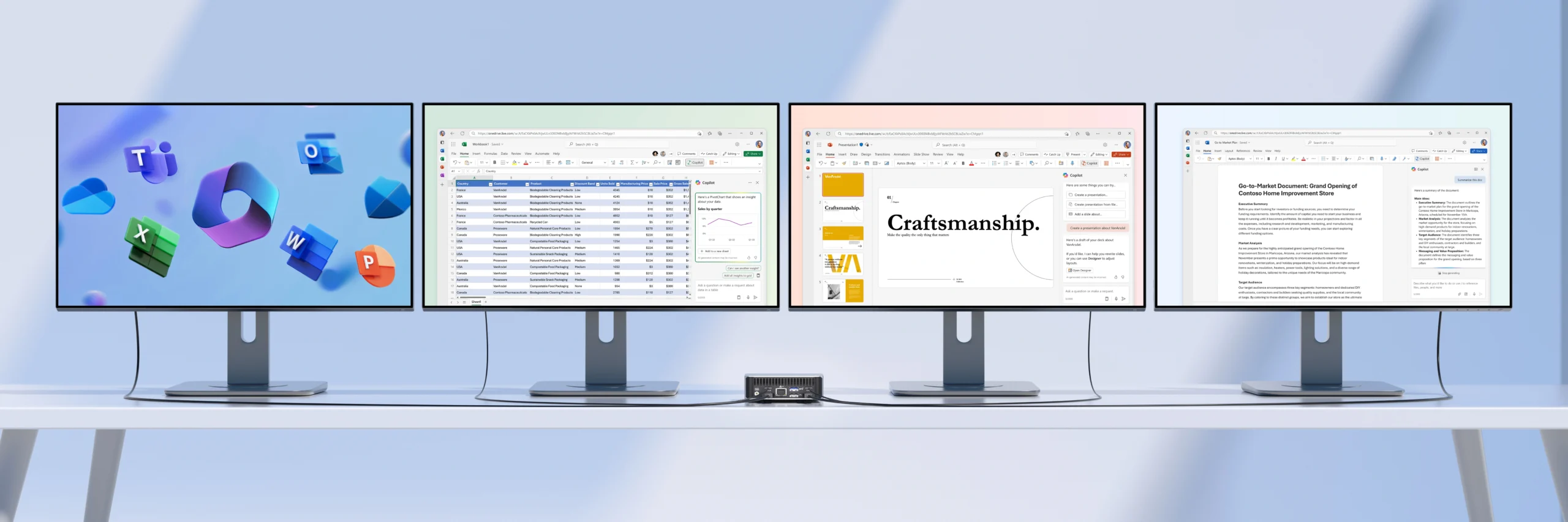 geekom A6 mini PC can support four displayers