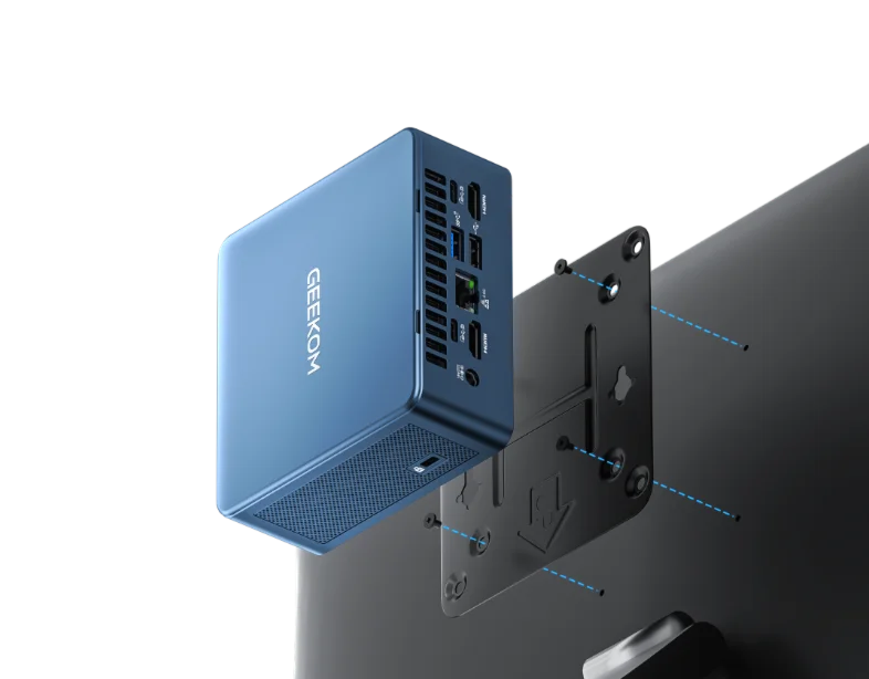 VESA bracket allows you to neatly mount your Mini PC to the back of a monitor