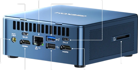 GEEKOM Mini IT12 2025 Edition Mini PC ports on the back panel