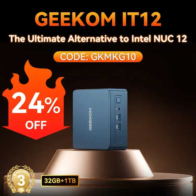 ⚡FLASH SALE⚡GEEKOM IT12 Mini PC